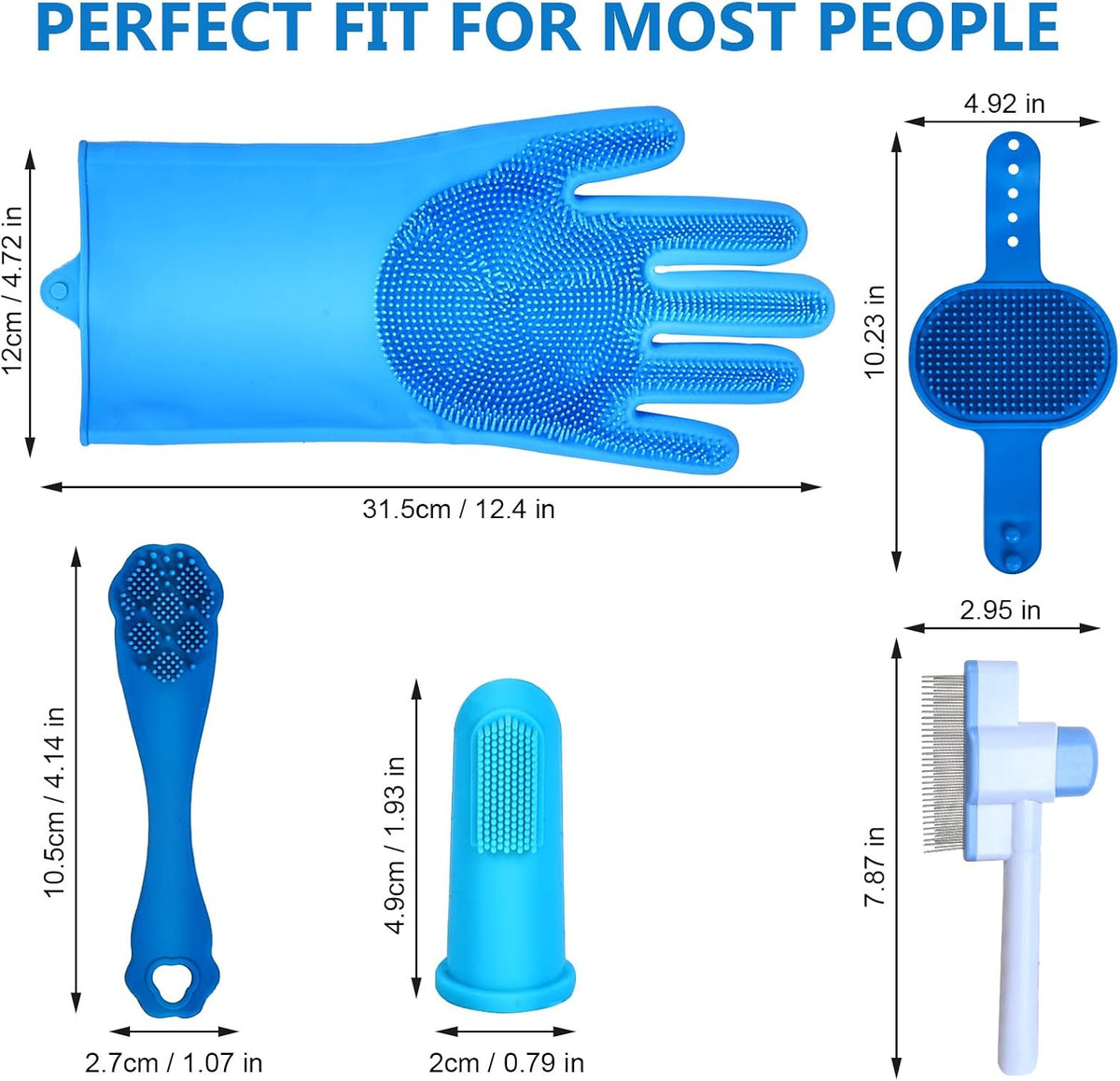 6PCS Dog Washing Gloves Pet Grooming Gloves Dog Bath Supplies