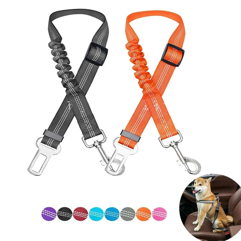 Dog Car Seat Belt – Adjustable Reflective Safety Leash for Car Travel