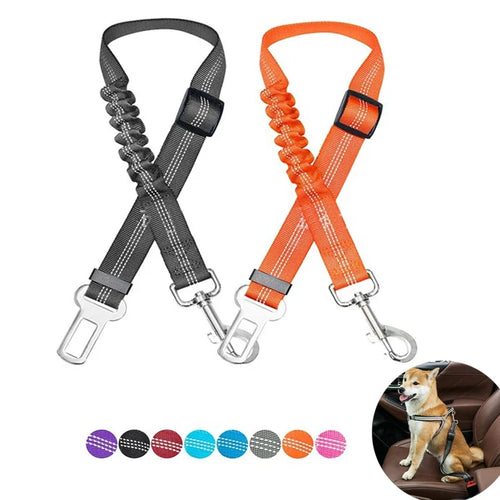 Dog Car Seat Belt – Adjustable Reflective Safety Leash for Car Travel