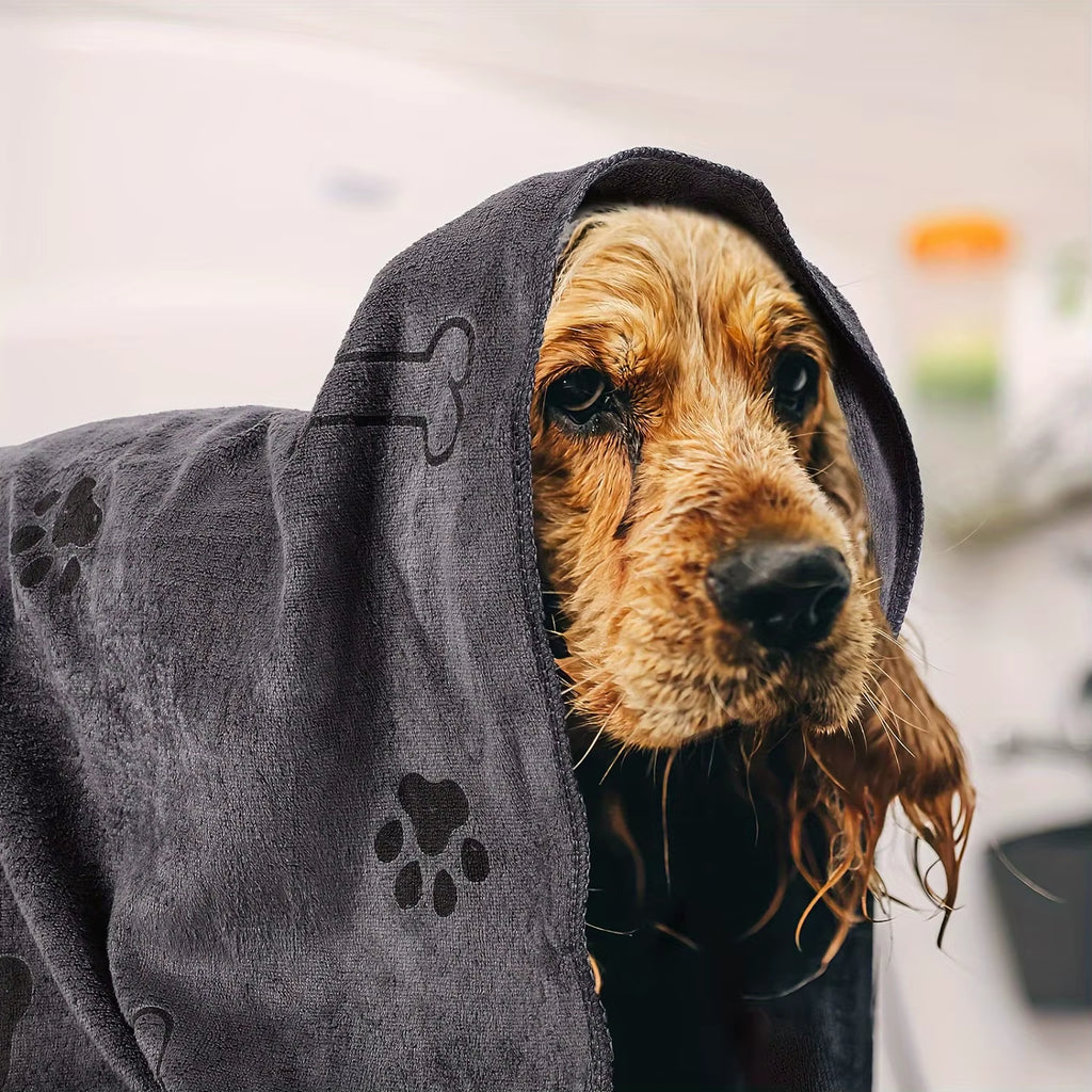 Dog Towel Drying Dog Cat Pet Towel, Puppy Microfiber Quick-Drying Dog Claw Bath Towel, Pet Bath Products Absorbent Medium Dog