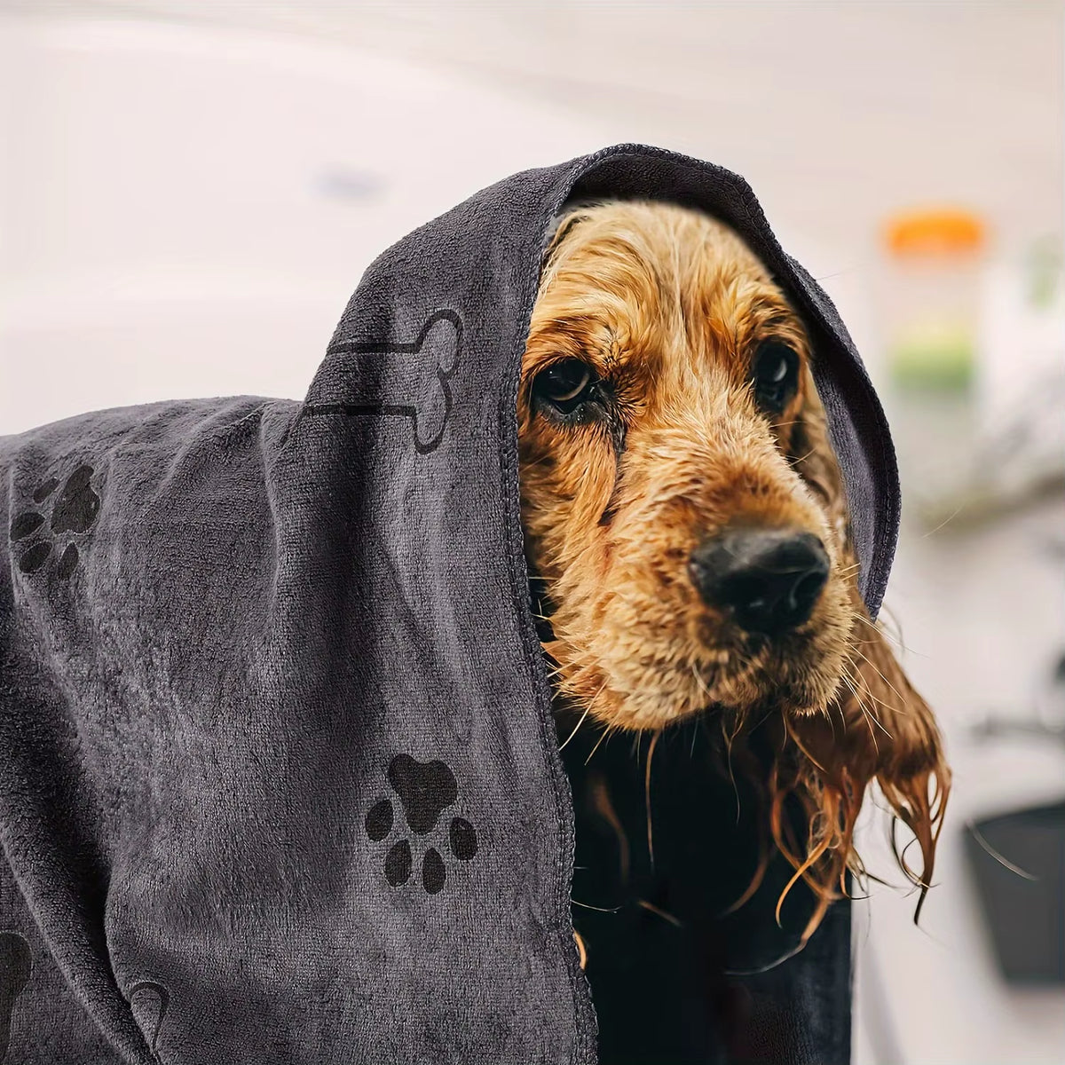 Dog Towel Drying Dog Cat Pet Towel, Puppy Microfiber Quick-Drying Dog Claw Bath Towel, Pet Bath Products Absorbent Medium Dog