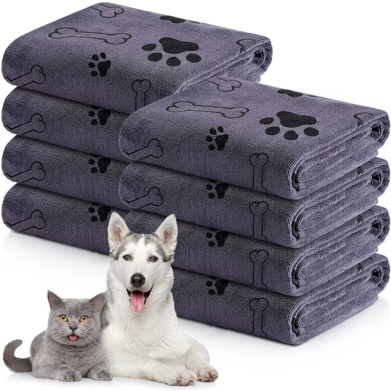 Dog Towel Drying Dog Cat Pet Towel, Puppy Microfiber Quick-Drying Dog Claw Bath Towel, Pet Bath Products Absorbent Medium Dog