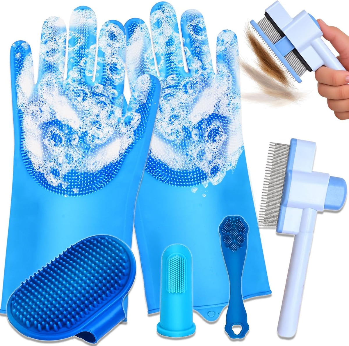 Muddy Paws Kit – Paw Cleaner Cup + 6-Piece Dog Bath Set