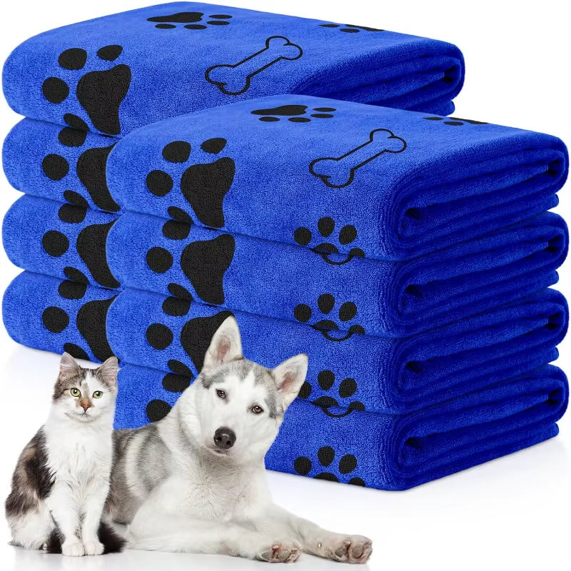Dog Towel Drying Dog Cat Pet Towel, Puppy Microfiber Quick-Drying Dog Claw Bath Towel, Pet Bath Products Absorbent Medium Dog